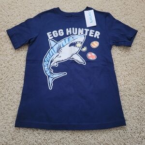 NWT Carter's Kids Size 5 "Egg Hunter" Shark Easter T-Shirt Playwear Top